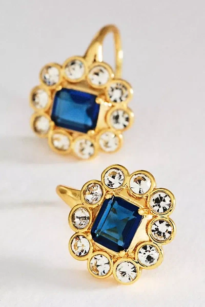 By Anthropologie Floral Stone Huggie Earrings In Gold