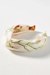 By Anthropologie Floral Twist Headband In Orange