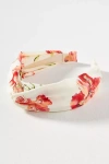 By Anthropologie Floral Twist Headband In Red