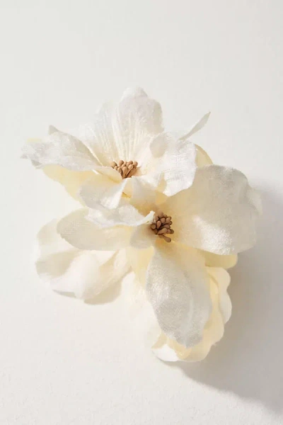 By Anthropologie Flower Bloom Hair Claw Clip In White