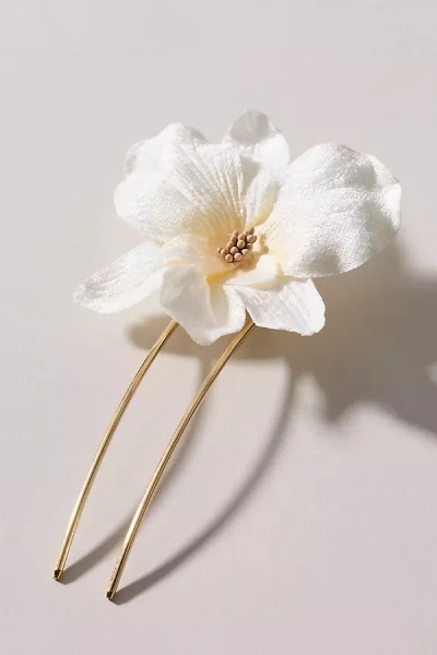 By Anthropologie Flower Bloom Hair Pin In White