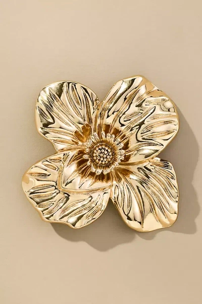 By Anthropologie Flower Brooch In Gold