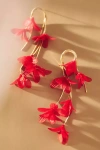 By Anthropologie Flower Drop Earrings In Red