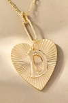 By Anthropologie Fluted Heart Pendant Monogram Necklace