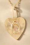 By Anthropologie Fluted Heart Pendant Monogram Necklace