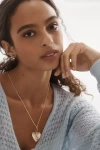By Anthropologie Fluted Heart Pendant Monogram Necklace