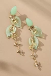 By Anthropologie Flutter Floral Drop Earrings In Green