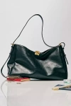 By Anthropologie Foldover Slouchy Buckle Shoulder Bag In Black