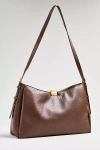 By Anthropologie Foldover Slouchy Buckle Shoulder Bag In Brown