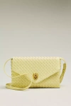 By Anthropologie Foldover Woven Clutch In Yellow