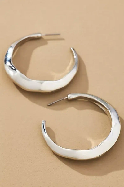 By Anthropologie Foundation Hoop Earrings In Silver