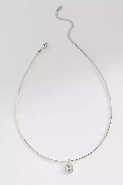 By Anthropologie Framed Bezel Pendant Collar Necklace In Silver