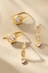By Anthropologie Framed Crystal Earrings, Set Of 2 In Gold