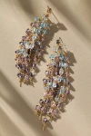 By Anthropologie Frayed Crystal Drop Earrings In Gray