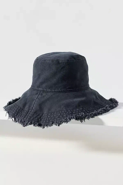 By Anthropologie Frayed Sun Hat In Black