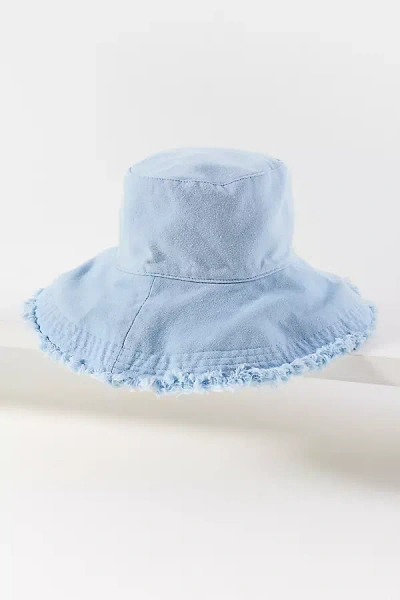 By Anthropologie Frayed Sun Hat In Blue