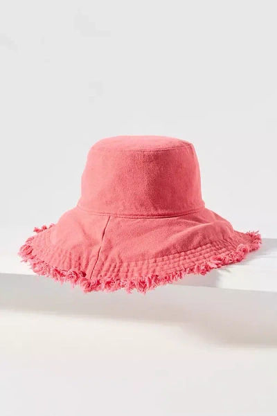 By Anthropologie Frayed Sun Hat In Pink