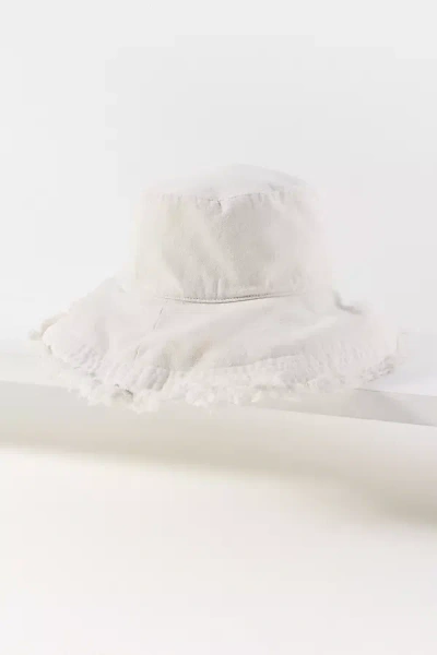 By Anthropologie Frayed Sun Hat In White