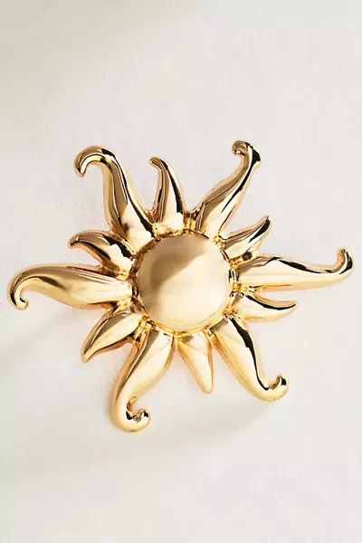 By Anthropologie Fringe Pearl Drop Brooch In Gold