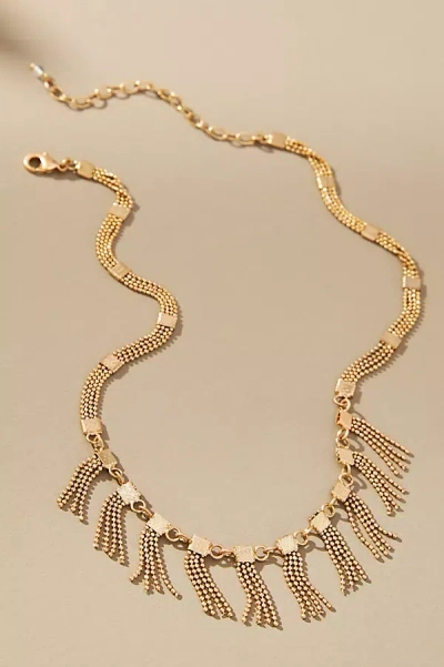 By Anthropologie Fringed Ends Collar Necklace In Gold