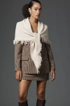By Anthropologie Fringed Triangle Wrap In Neutral