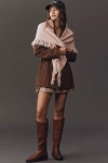 By Anthropologie Fringed Triangle Wrap In Pink