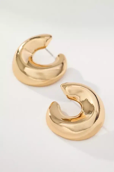 By Anthropologie Front-facing C Post Earrings In Gold