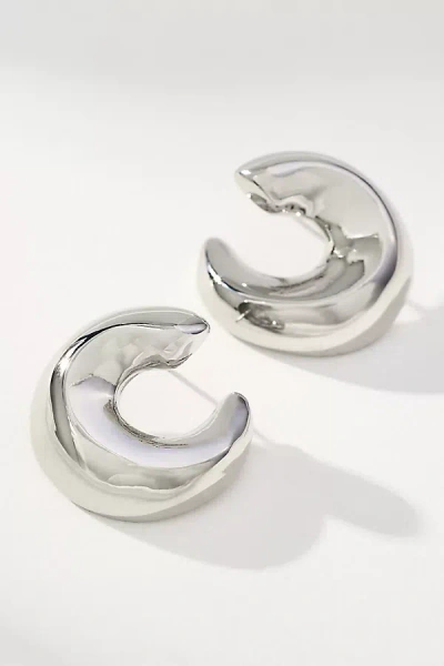 By Anthropologie Front-facing C Post Earrings In Silver