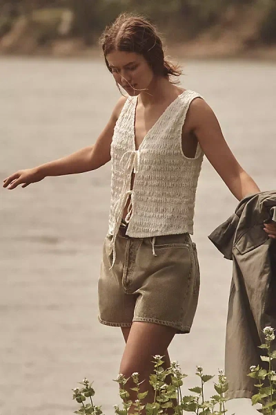 By Anthropologie Front-tie Puckered Tank Top