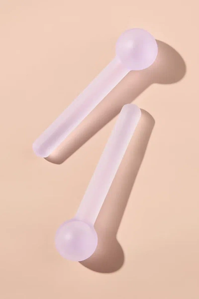 By Anthropologie Frosted Cooling Globes In Purple
