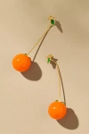 By Anthropologie Fruit & Icon Drop Earrings In Orange