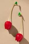 By Anthropologie Fruit Drop Earrings In Red