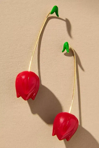 By Anthropologie Fruit Drop Earrings In Red