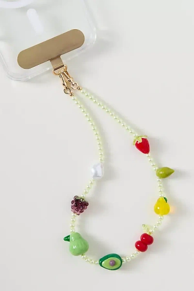 By Anthropologie Fruit Beaded Phone Chain In Multi