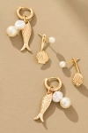 By Anthropologie Fruit Charm Huggie Hoop Earrings, Set Of 2