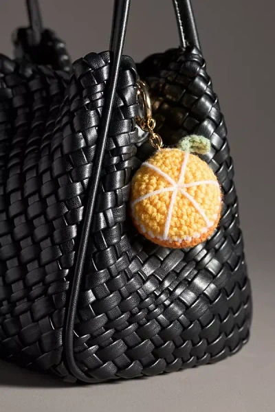 By Anthropologie Fruit Crochet Bag Charm In Orange
