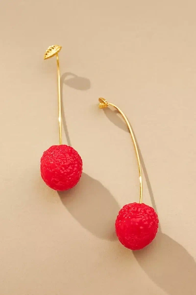 By Anthropologie Fruit Drop Earrings In Red