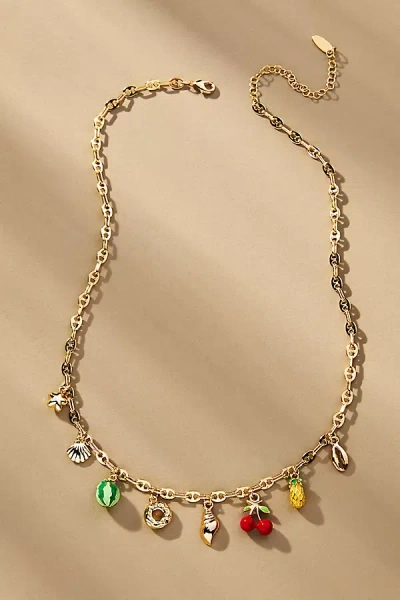 By Anthropologie Fruit Icon Charm Necklace In Multicolor