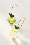 By Anthropologie Fruit Icon Glass Drop Earrings In Green