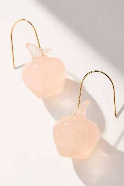 By Anthropologie Fruit Icon Glass Drop Earrings In Orange