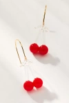 By Anthropologie Fruit Icon Glass Drop Earrings In Red