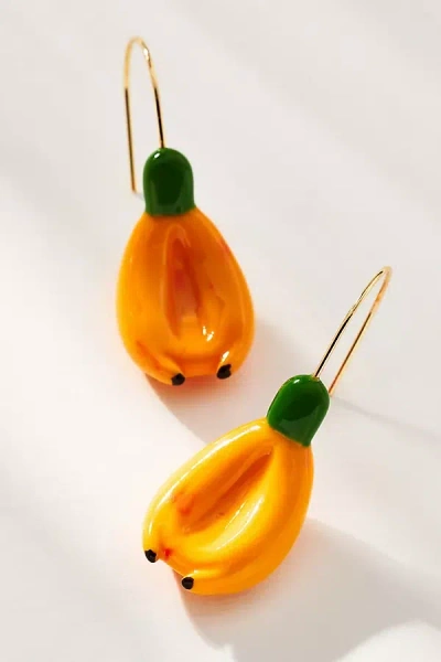 By Anthropologie Fruit Icon Glass Drop Earrings In Yellow