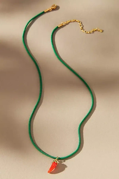 By Anthropologie Fruit Rope Necklace In Green