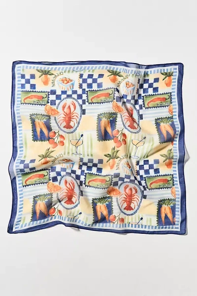 By Anthropologie Fruit Stand Head Scarves, Set Of 2 In Blue
