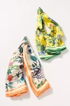 By Anthropologie Fruit Stand Head Scarves, Set Of 2 In Yellow