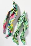 By Anthropologie Fun Icon Motif Hair Scarves, Set Of 2