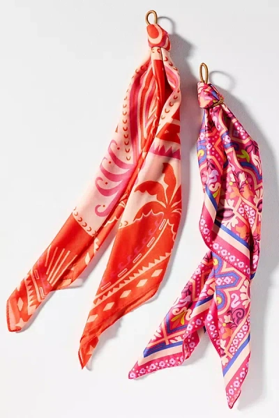 By Anthropologie Fun Icon Motif Hair Scarves, Set Of 2