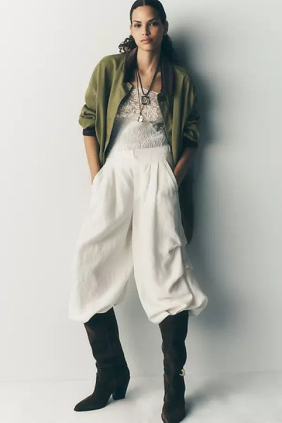 By Anthropologie Garden Balloon Pants In White