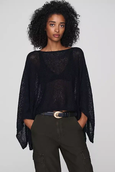 By Anthropologie Gauze Knit Poncho In Black