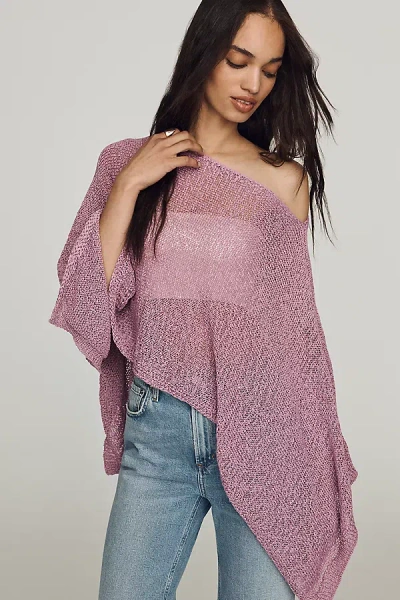 By Anthropologie Gauze Knit Poncho In Purple